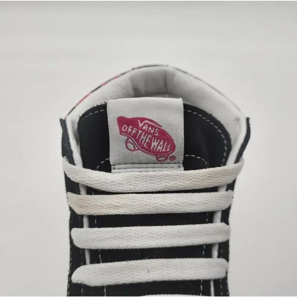 Used Vans Kids SK8-Hi Heart Donuts Black Suede Sneakers - Size 6.5 Juniors